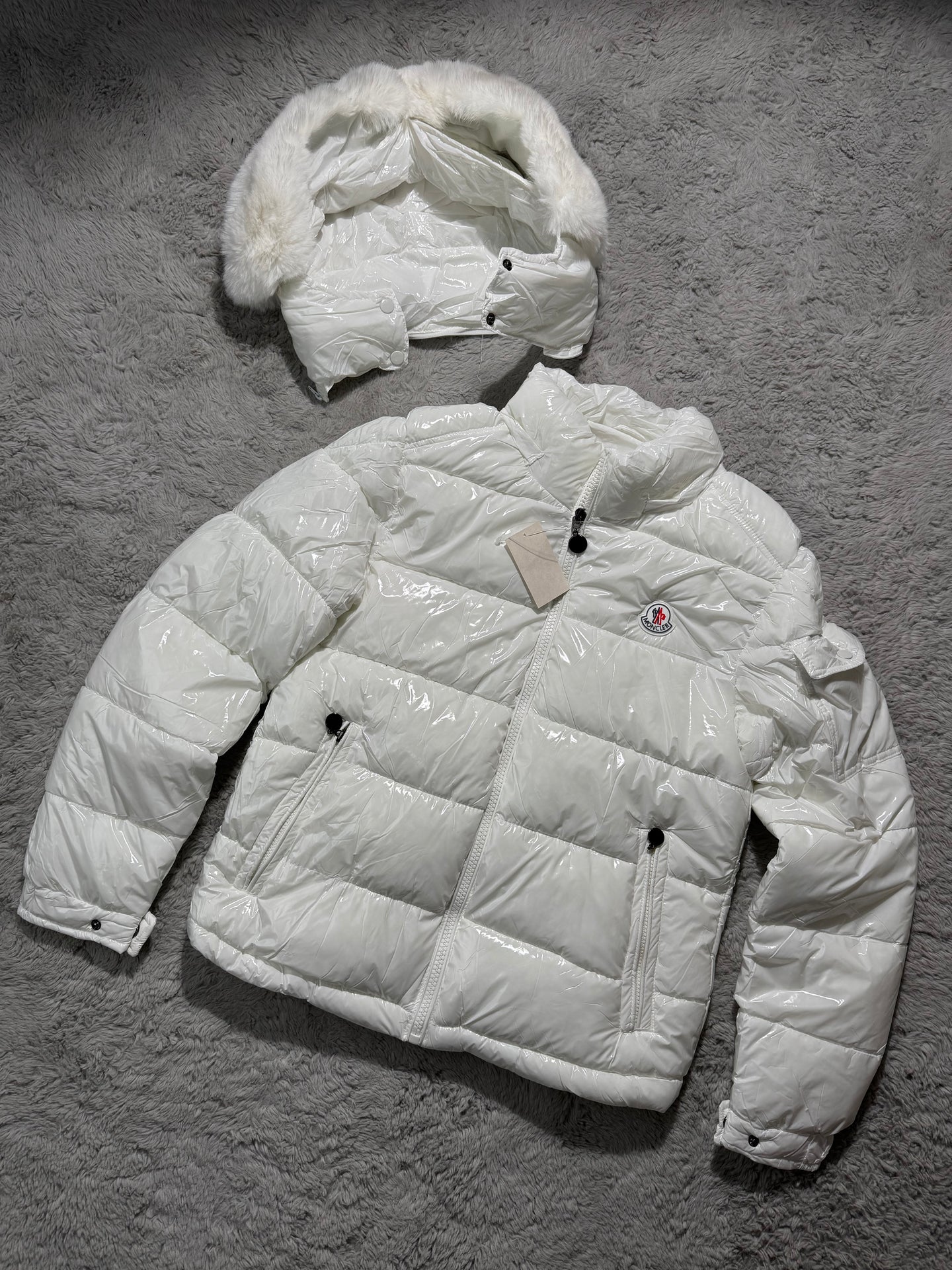 Chaqueta moncler pelo blanco