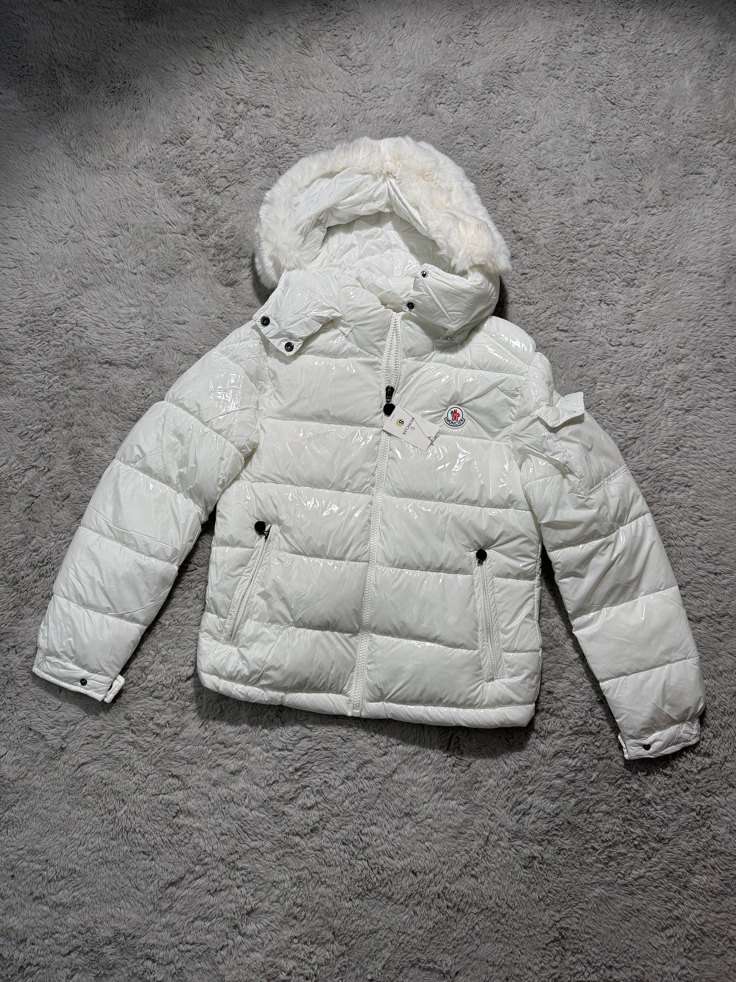 Chaqueta moncler pelo blanco