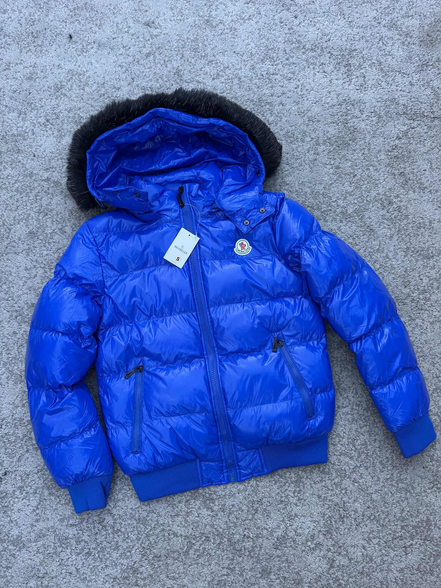 Chaqueta Moncler - AZUL - Pelo Negro
