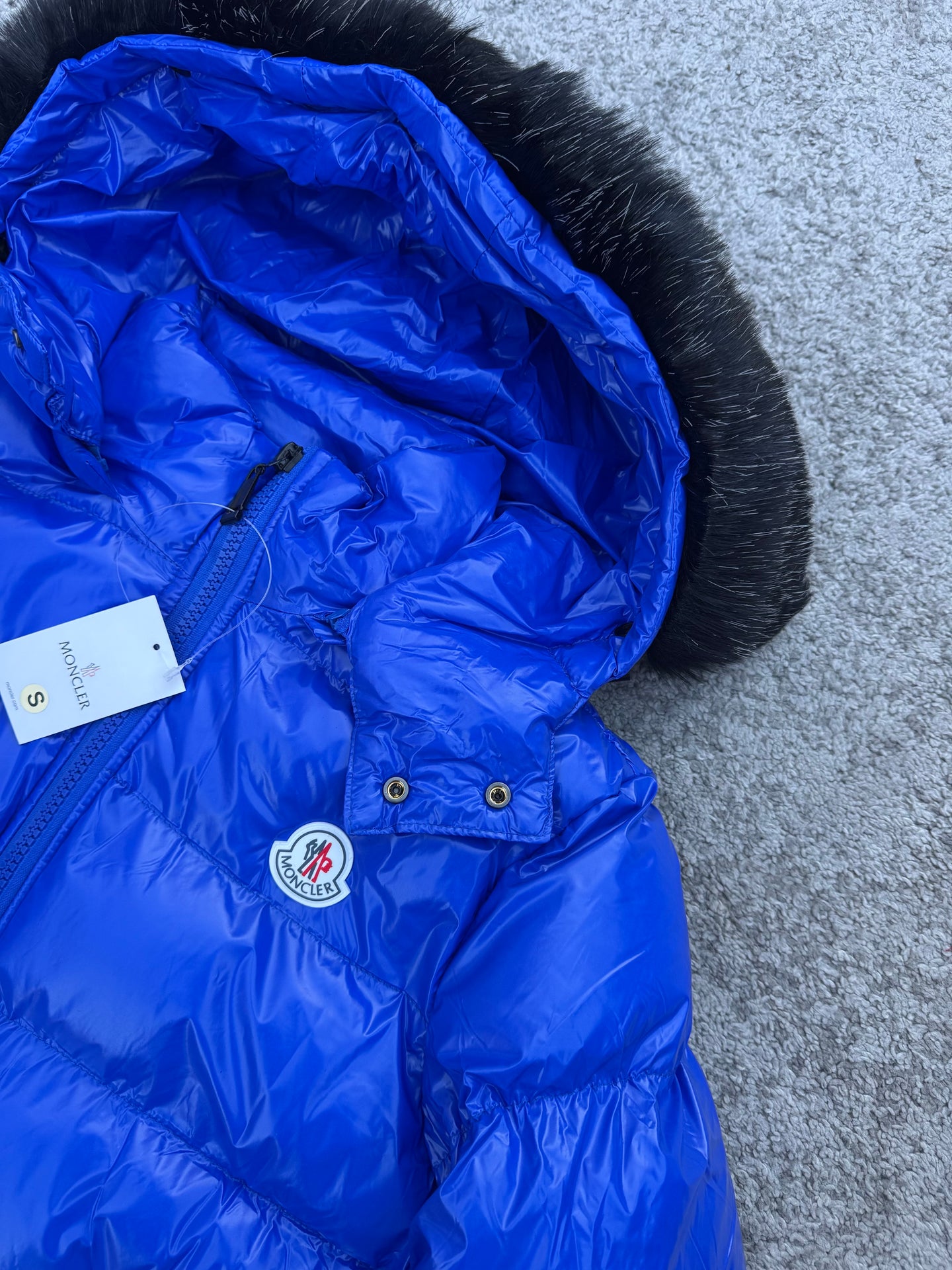 Chaqueta Moncler - AZUL - Pelo Negro